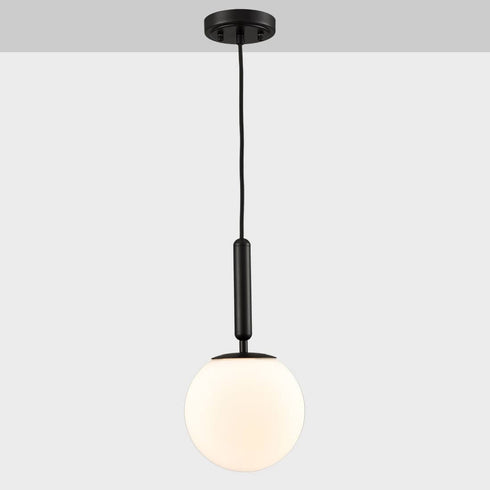 Modern Globe Pendant Lighting for Kitchen Island Black 8 Inch